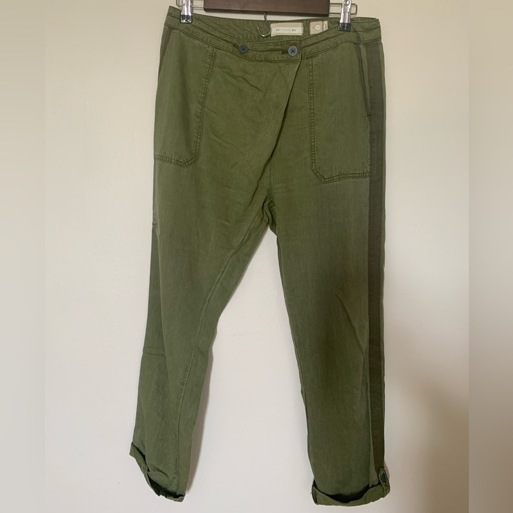 Anthropologie Hei Hei pants size 27 green cropped pants